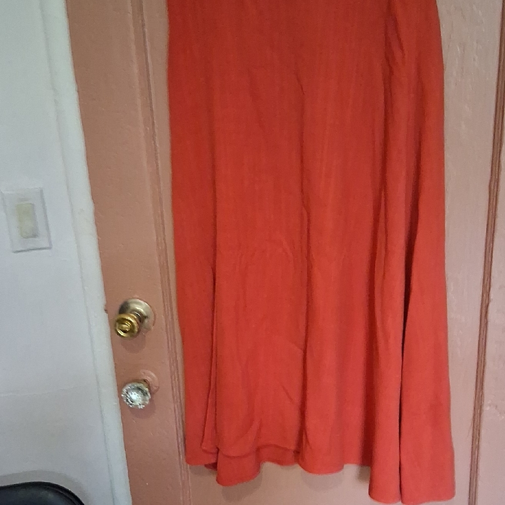 Aria Vibrant Orange Midi Skirt